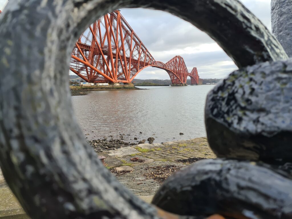 Alternative view of Forth Rail Bridge in Edinburgh