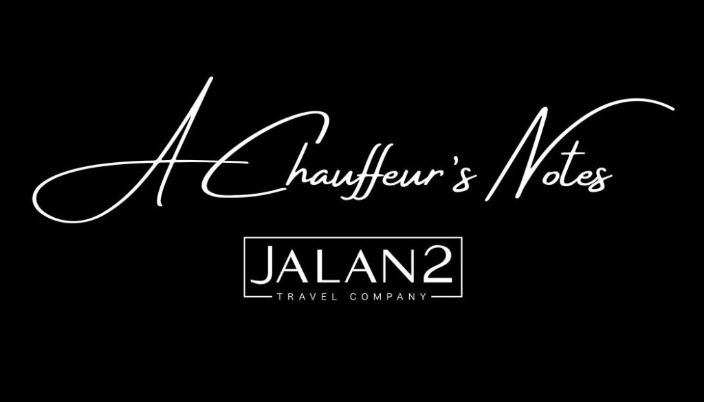 Text read A Chauffeur's Notes and Jalan2 Travel Co. logo